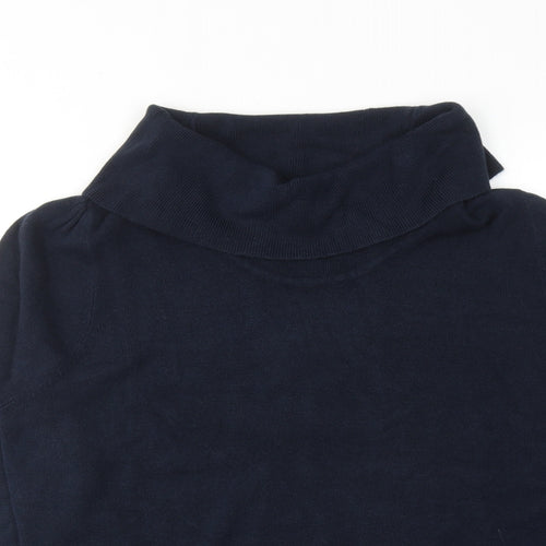ANNE WEYBURN Womens Blue Roll Neck Acrylic Pullover Jumper Size 18