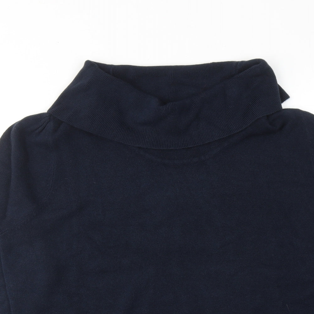 ANNE WEYBURN Womens Blue Roll Neck Acrylic Pullover Jumper Size 18