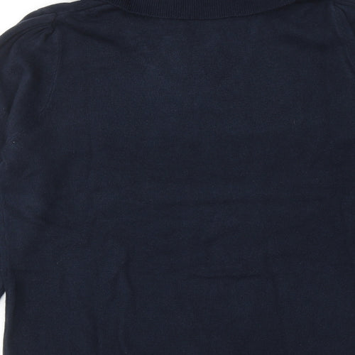 ANNE WEYBURN Womens Blue Roll Neck Acrylic Pullover Jumper Size 18