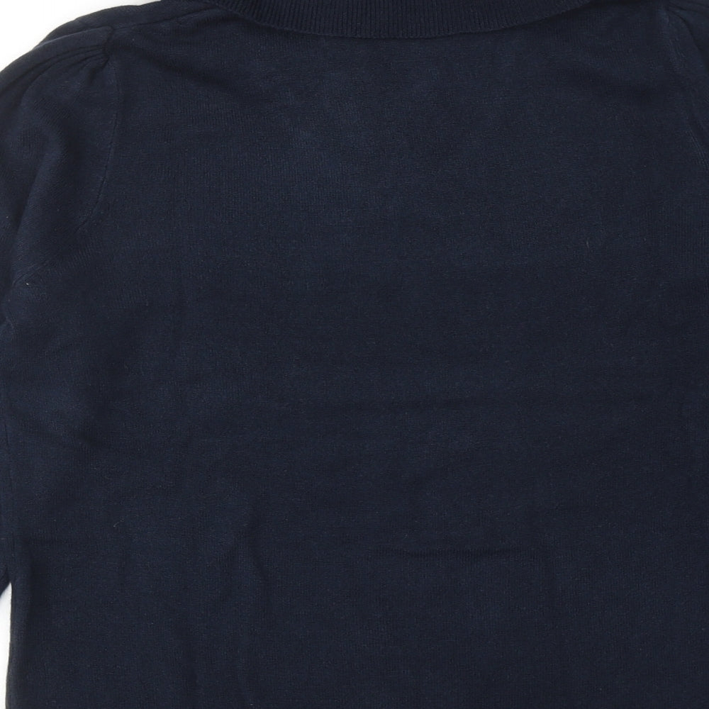 ANNE WEYBURN Womens Blue Roll Neck Acrylic Pullover Jumper Size 18