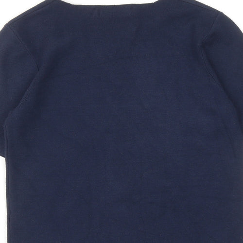 Marks and Spencer Womens Blue Viscose Basic Blouse Size 14 Square Neck