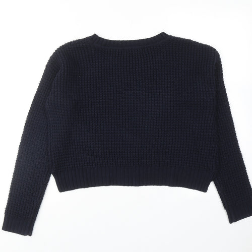 FOREVER 21 Womens Blue Round Neck Acrylic Pullover Jumper Size S