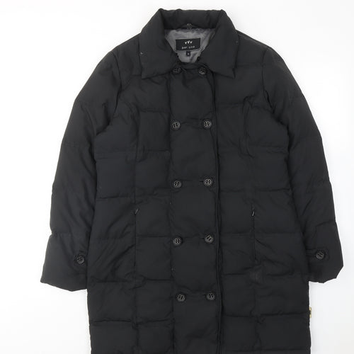 Per Una Womens Black Quilted Jacket Size M Button