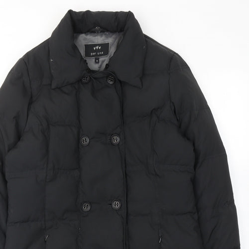 Per Una Womens Black Quilted Jacket Size M Button