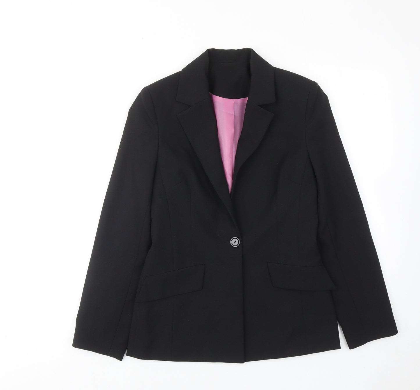 NL Collection Womens Black Polyester Jacket Suit Jacket Size 8