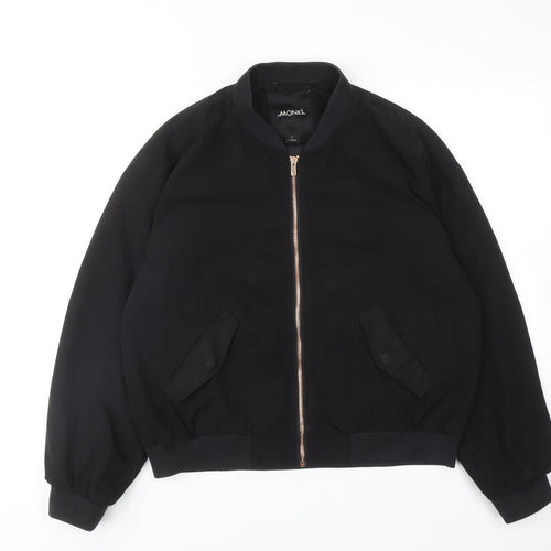 Monki Womens Black Bomber Jacket Jacket Size S Zip