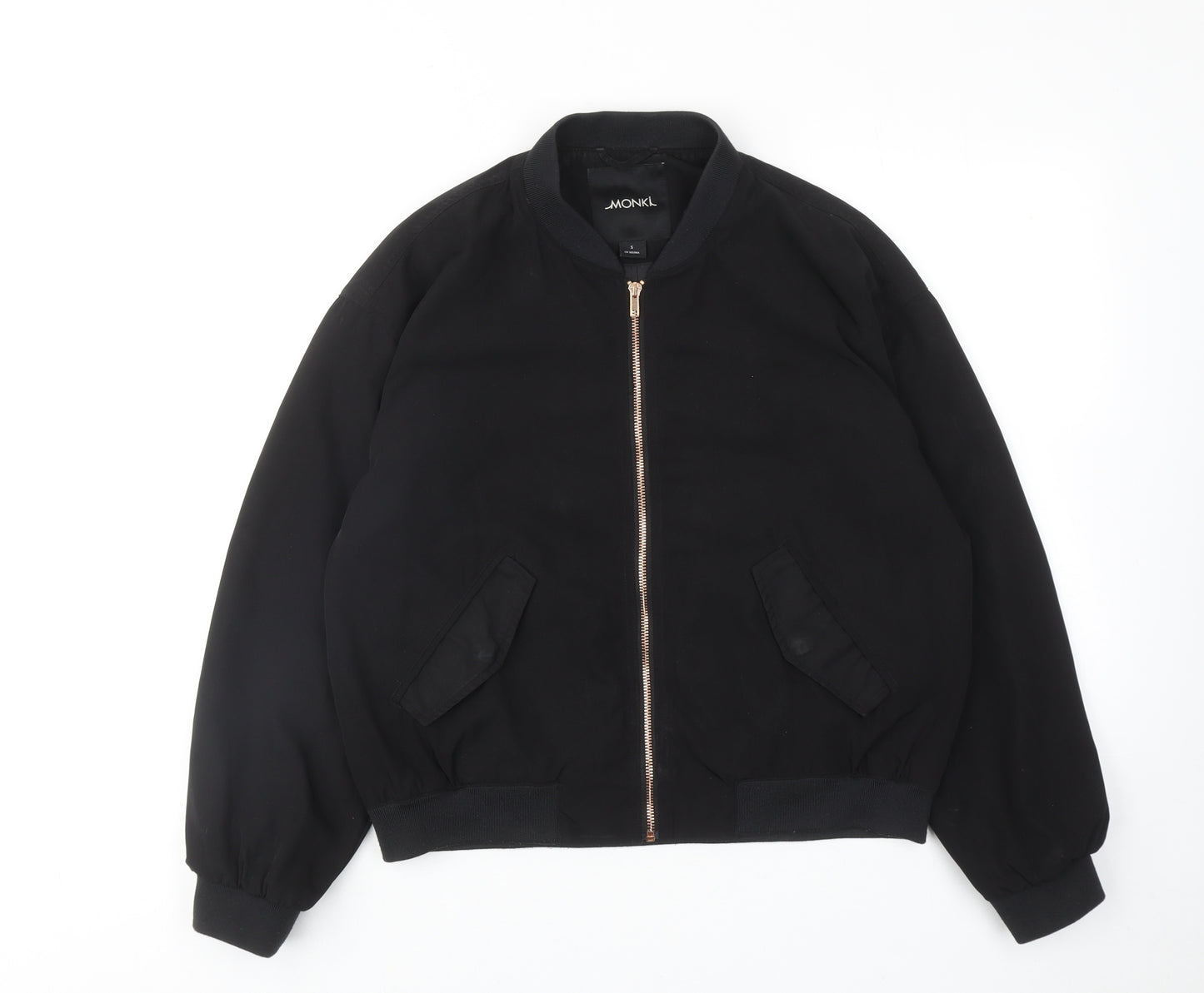 Monki Womens Black Bomber Jacket Jacket Size S Zip
