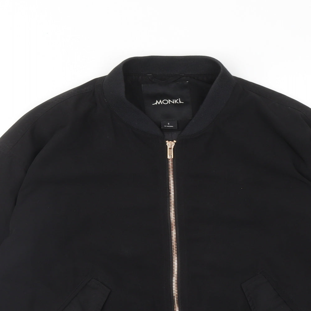 Monki Womens Black Bomber Jacket Jacket Size S Zip