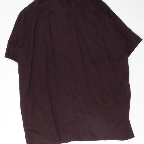 COS Womens Purple Viscose Shirt Dress Size L Collared Button