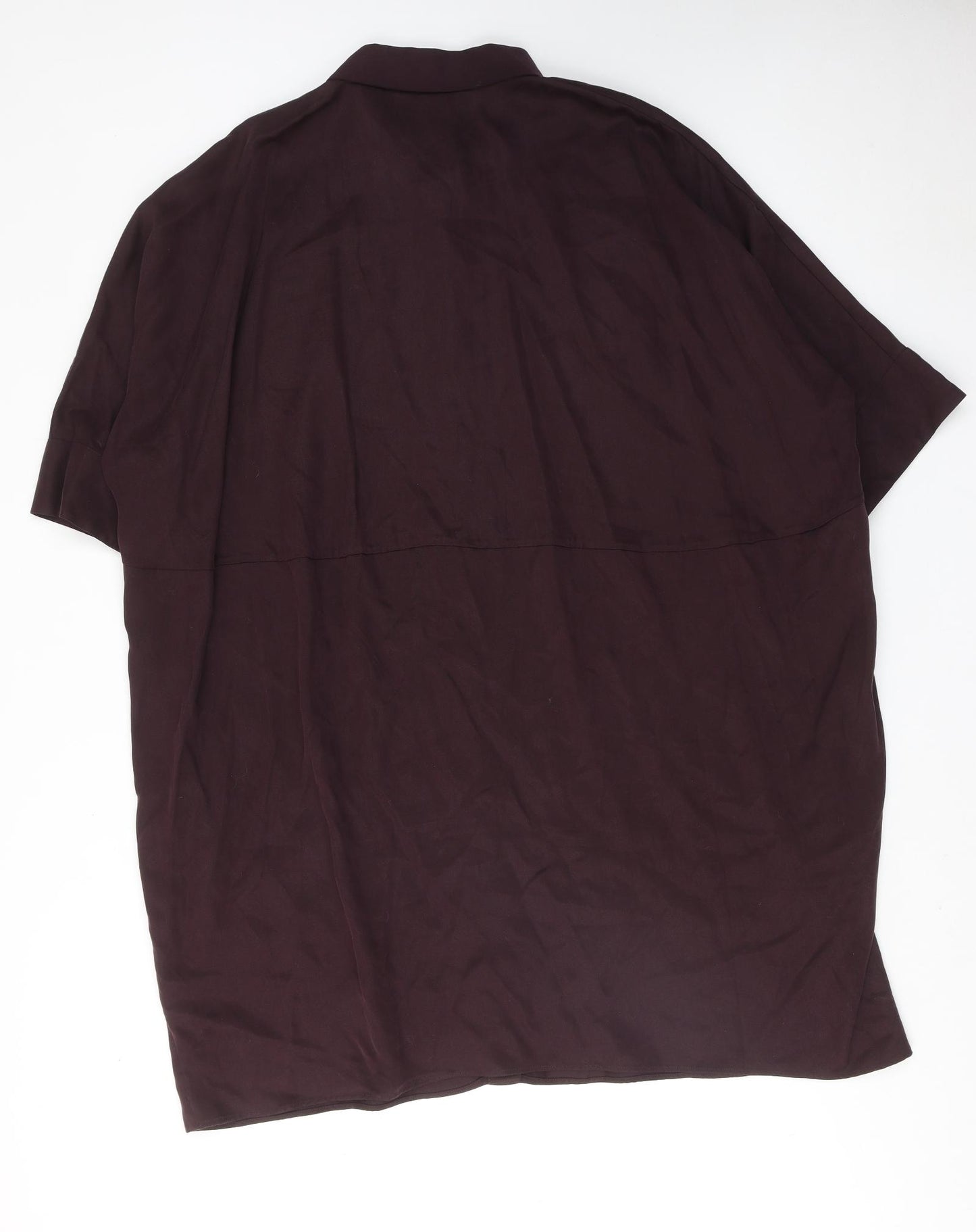 COS Womens Purple Viscose Shirt Dress Size L Collared Button