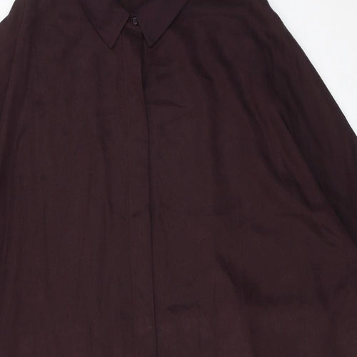 COS Womens Purple Viscose Shirt Dress Size L Collared Button