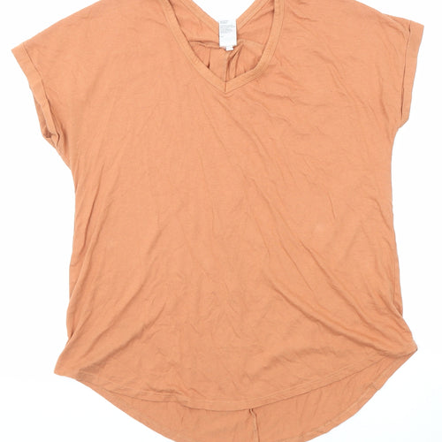 Anko Womens Orange Cotton Basic T-Shirt Size 10 V-Neck