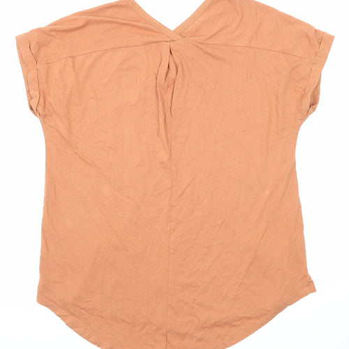 Anko Womens Orange Cotton Basic T-Shirt Size 10 V-Neck