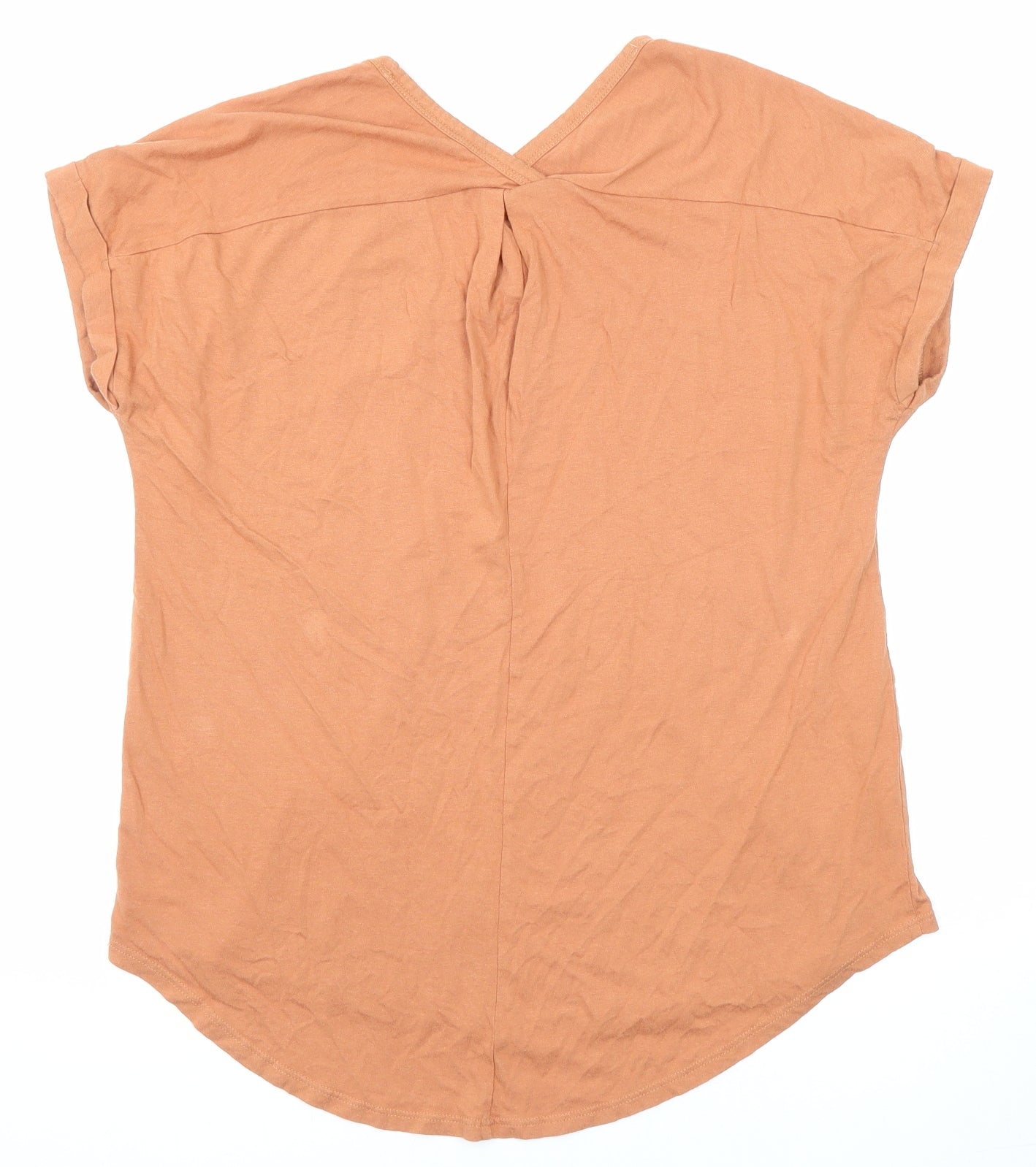 Anko Womens Orange Cotton Basic T-Shirt Size 10 V-Neck