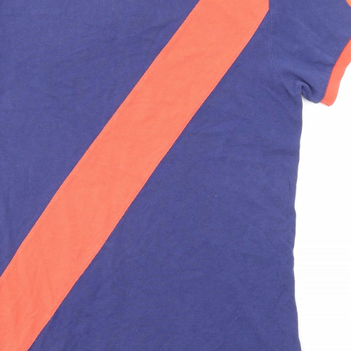 Polo Ralph Lauren Mens Blue Colourblock Cotton Polo Size M Collared Button