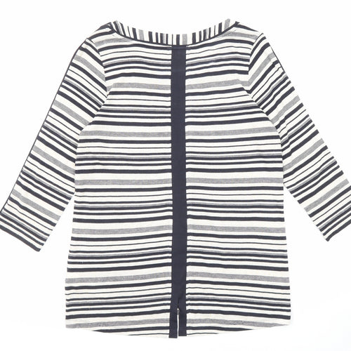 Per Una Womens Multicoloured Striped Viscose Basic Blouse Size 12 Round Neck