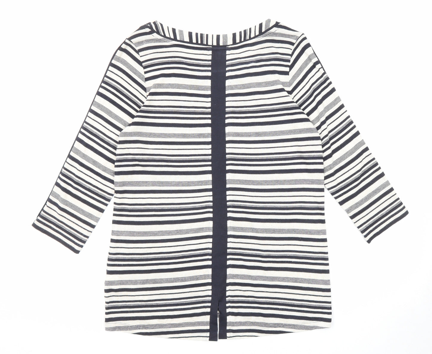 Per Una Womens Multicoloured Striped Viscose Basic Blouse Size 12 Round Neck