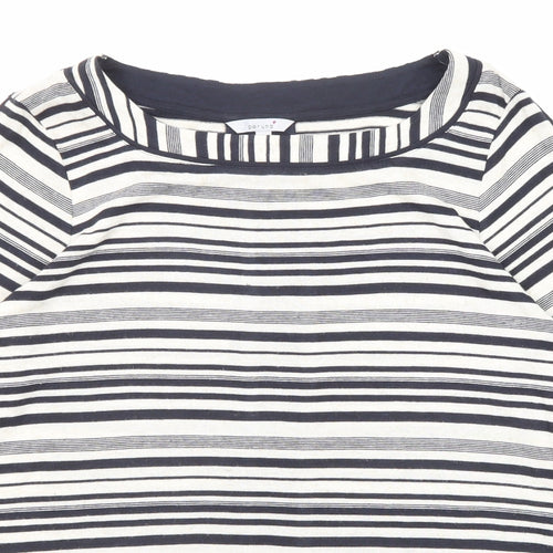Per Una Womens Multicoloured Striped Viscose Basic Blouse Size 12 Round Neck