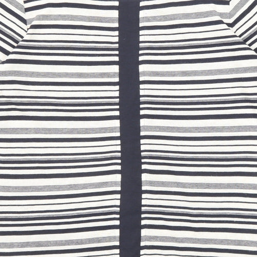 Per Una Womens Multicoloured Striped Viscose Basic Blouse Size 12 Round Neck