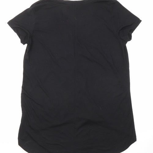 Capsule Womens Black Polyester Basic T-Shirt Size 12 Round Neck