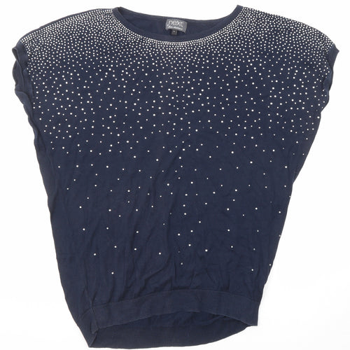 NEXT Womens Blue Round Neck Cotton Pullover Jumper Size 12