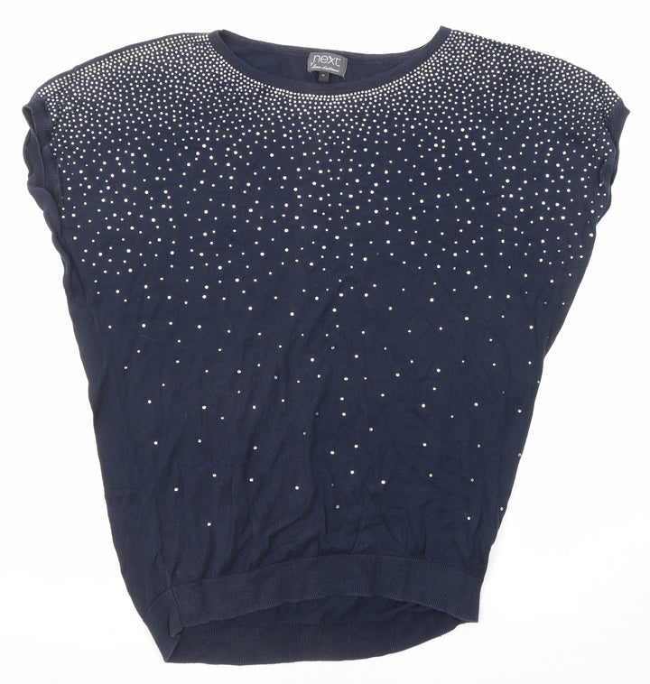 NEXT Womens Blue Round Neck Cotton Pullover Jumper Size 12
