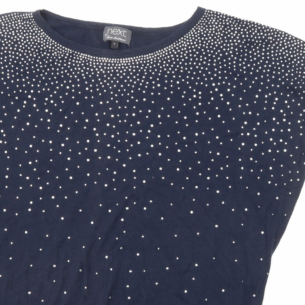 NEXT Womens Blue Round Neck Cotton Pullover Jumper Size 12