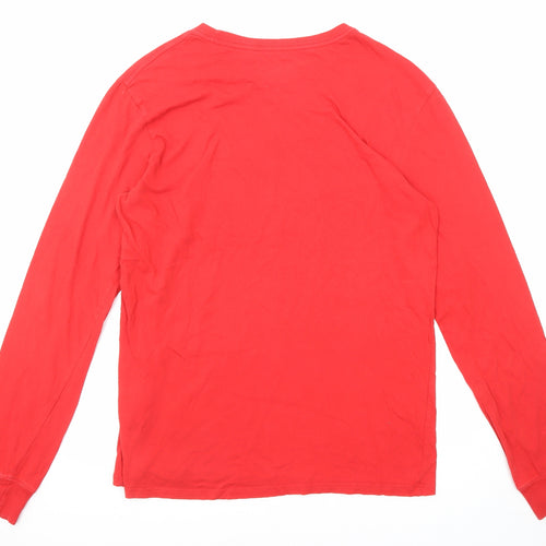 Nike Mens Red Cotton T-Shirt Size L Crew Neck