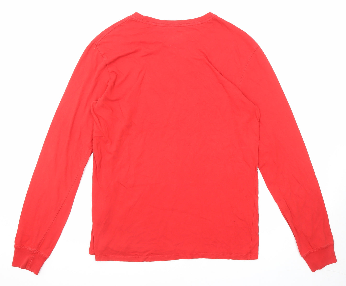 Nike Mens Red Cotton T-Shirt Size L Crew Neck