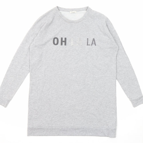 River Island Womens Grey Polyester Pullover Sweatshirt Size 8 Pullover - OH LA LA Long line
