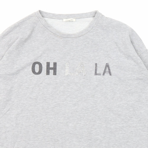River Island Womens Grey Polyester Pullover Sweatshirt Size 8 Pullover - OH LA LA Long line