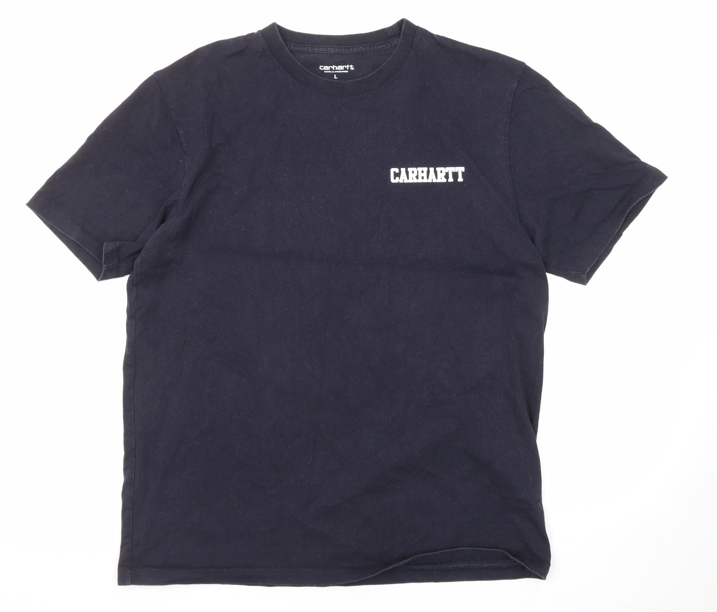 Carhartt Mens Blue Cotton T-Shirt Size L Round Neck