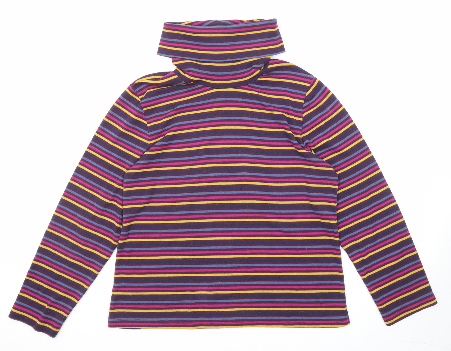 Emreco Womens Multicoloured Striped Polyester Pullover Sweatshirt Size 18 Pullover