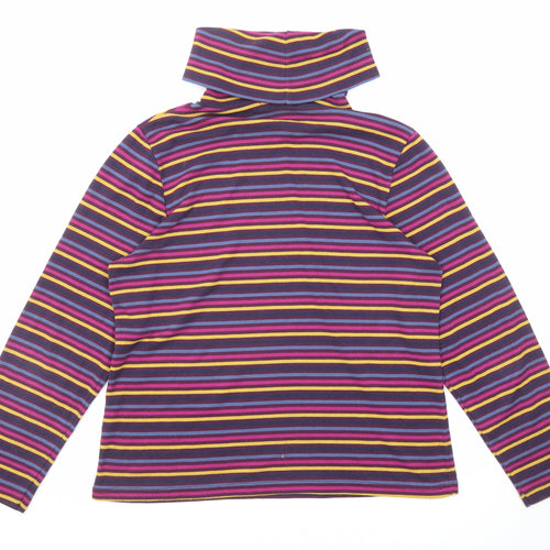 Emreco Womens Multicoloured Striped Polyester Pullover Sweatshirt Size 18 Pullover