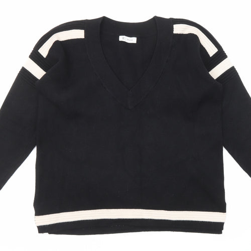 ESSENTIEL Antwerp Womens Black V-Neck Viscose Pullover Jumper Size M