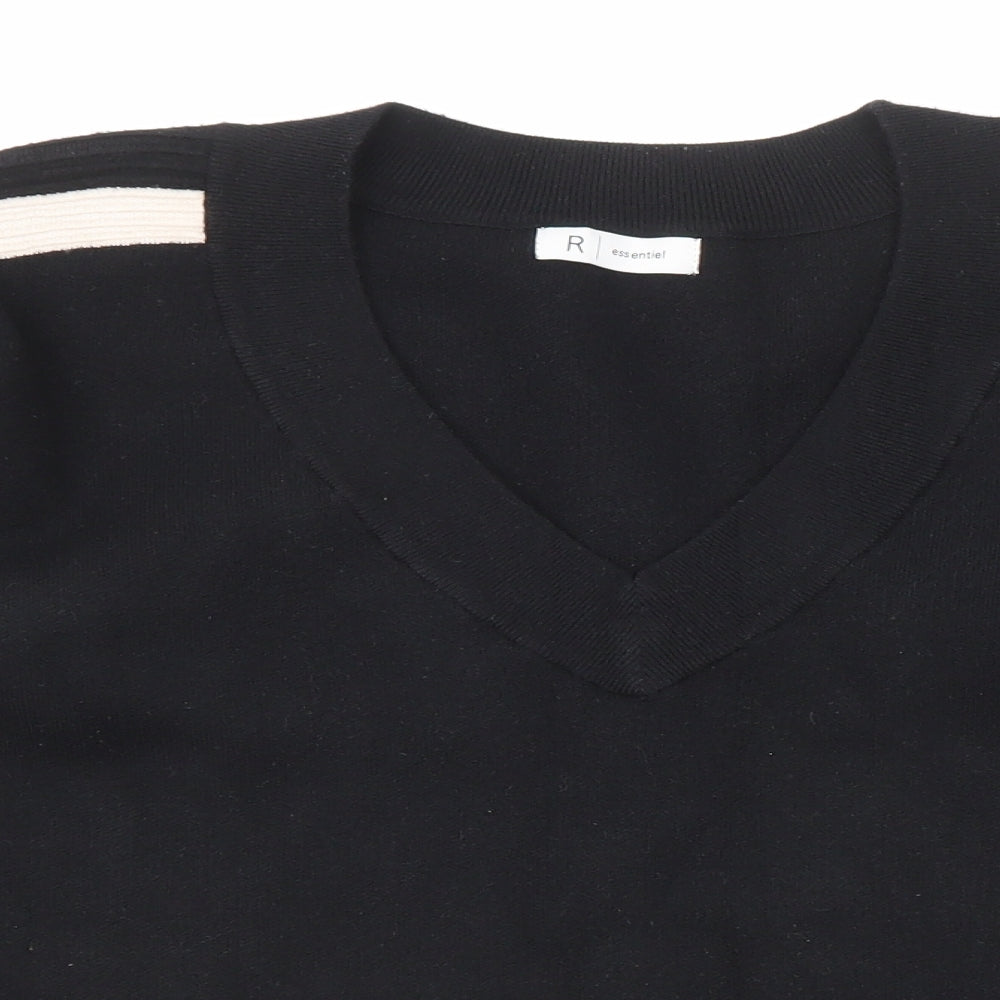 ESSENTIEL Antwerp Womens Black V-Neck Viscose Pullover Jumper Size M