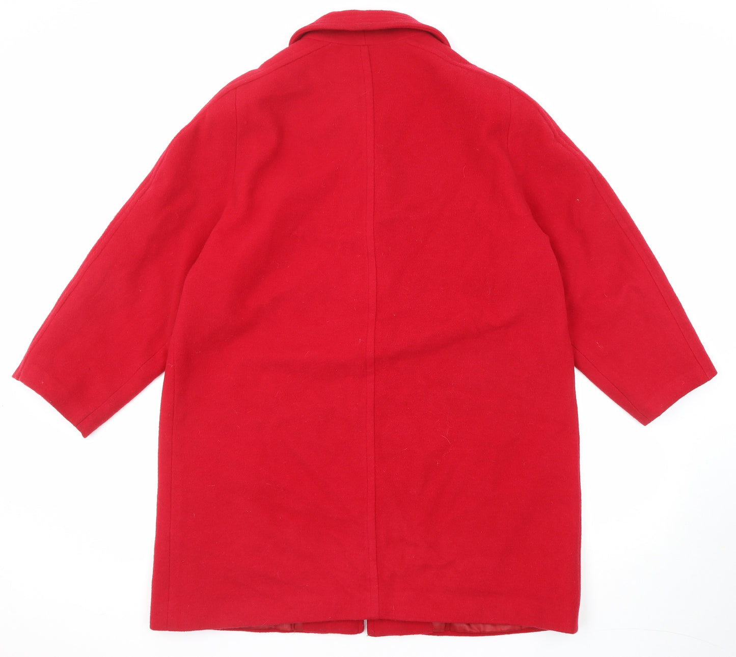 Classic Womens Red Overcoat Coat Size 18 Button
