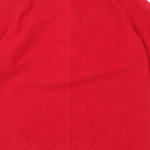 Classic Womens Red Overcoat Coat Size 18 Button
