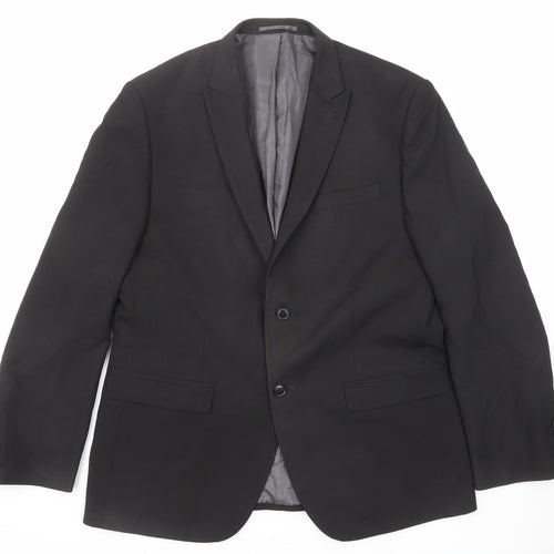 NEXT Mens Black Polyester Jacket Suit Jacket Size 42 Regular