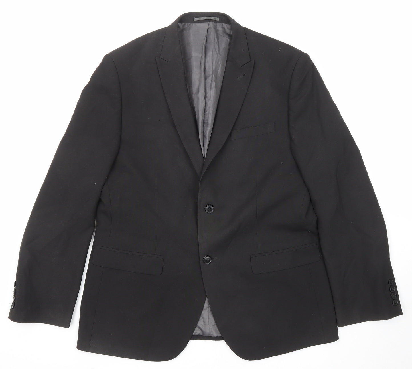 NEXT Mens Black Polyester Jacket Suit Jacket Size 42 Regular