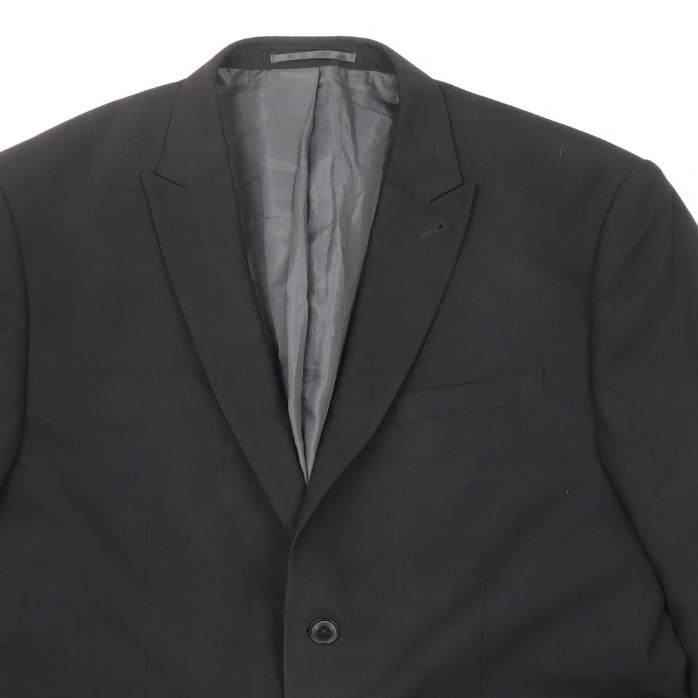 NEXT Mens Black Polyester Jacket Suit Jacket Size 42 Regular