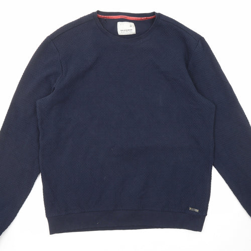 No Excess Mens Blue Cotton Pullover Sweatshirt Size XL