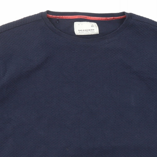 No Excess Mens Blue Cotton Pullover Sweatshirt Size XL