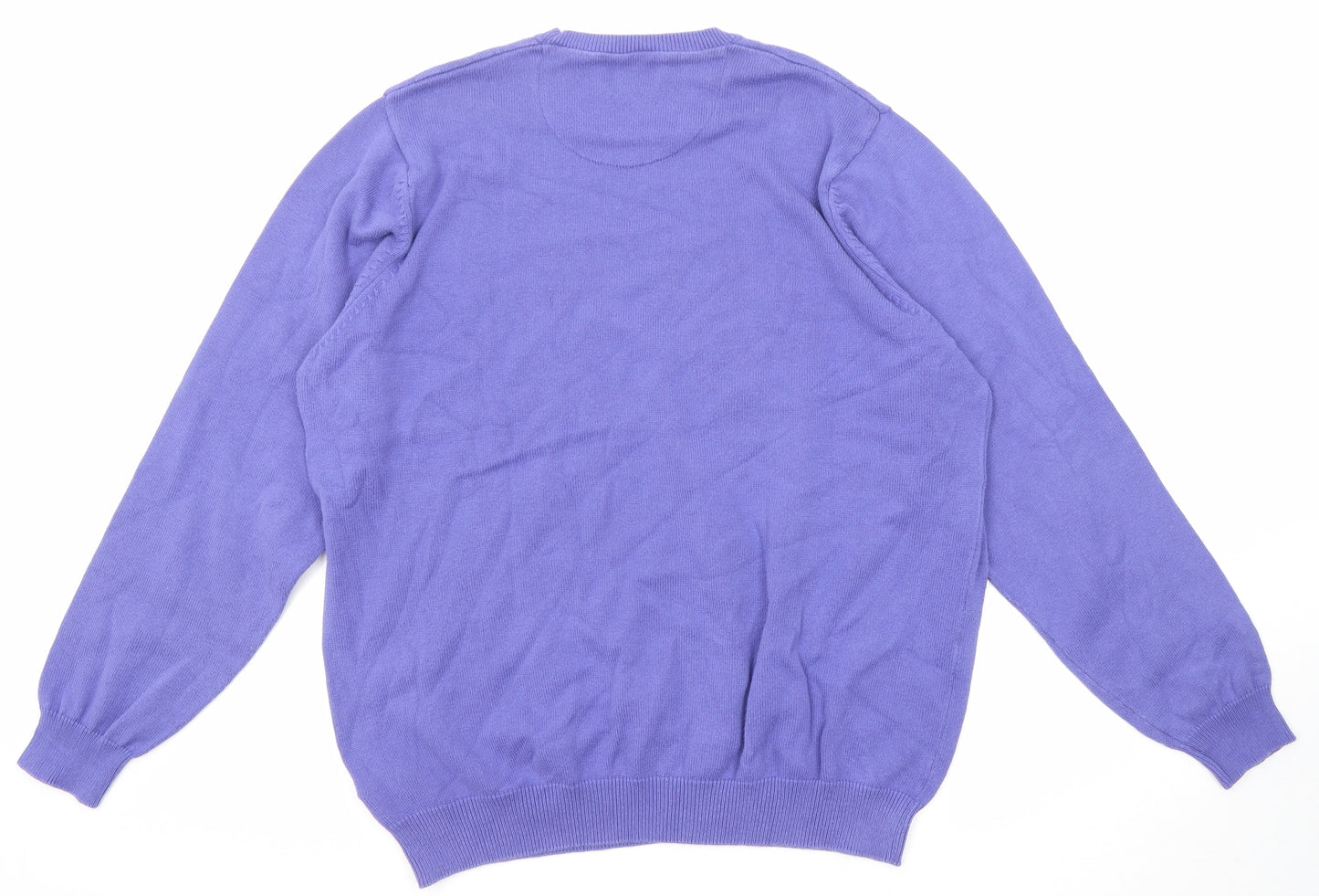 Marks and Spencer Womens Purple Round Neck Cotton Pullover Jumper Size L