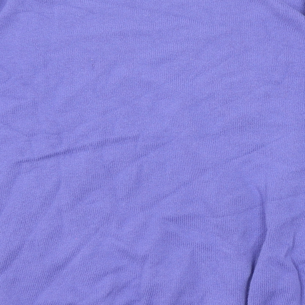 Marks and Spencer Womens Purple Round Neck Cotton Pullover Jumper Size L