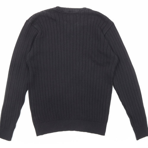 C&A Womens Black V-Neck Acrylic Pullover Jumper Size M