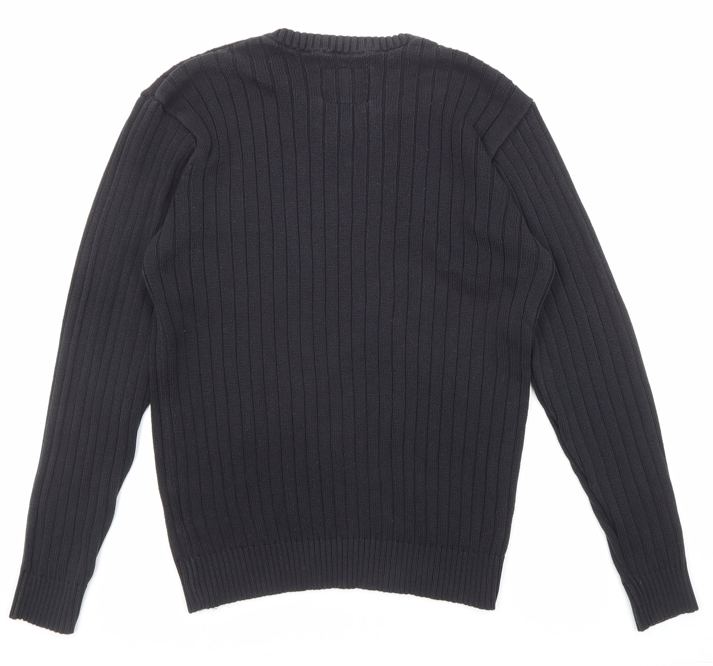 C&A Womens Black V-Neck Acrylic Pullover Jumper Size M