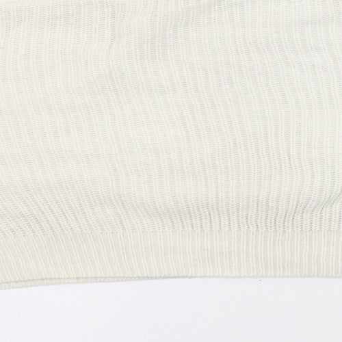 Divided by H&M Womens Ivory Round Neck Acrylic Pullover Jumper Size M - Cropped