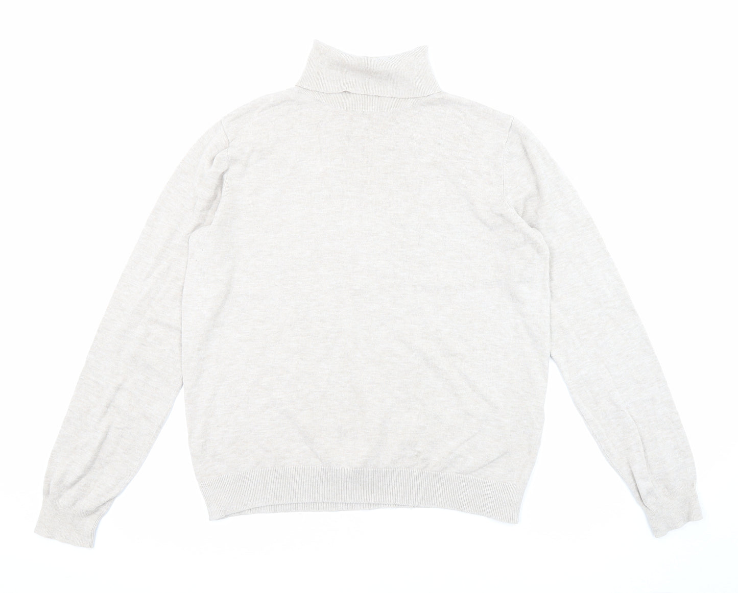 H&M Womens Beige Roll Neck Viscose Pullover Jumper Size M