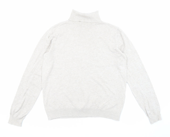 H&M Womens Beige Roll Neck Viscose Pullover Jumper Size M